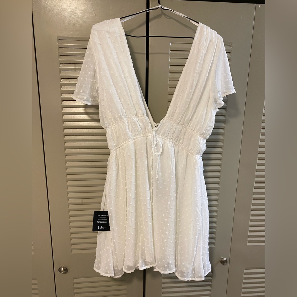 Swiss Dot Flutter Sleeve sundress